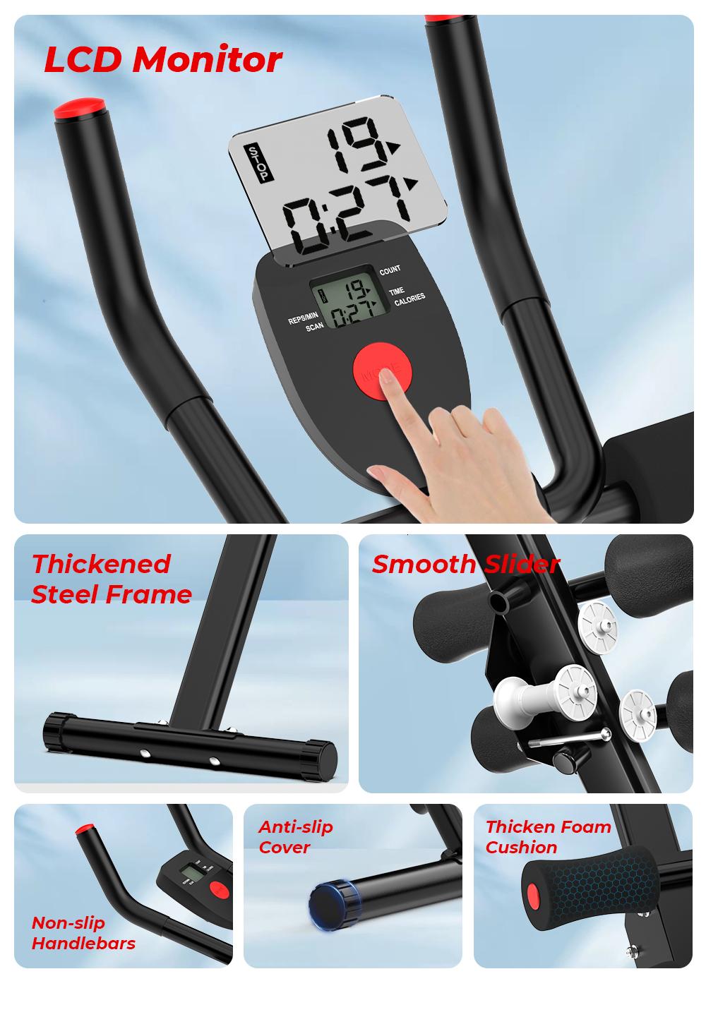 RELIFE REBUILD YOUR LIFE Adjustable Ab Machine, Foldable Ab Workout Equipment for Abs, Waist, Arms & Legs | Home Gym Beginner-Friendly Waist Trainer