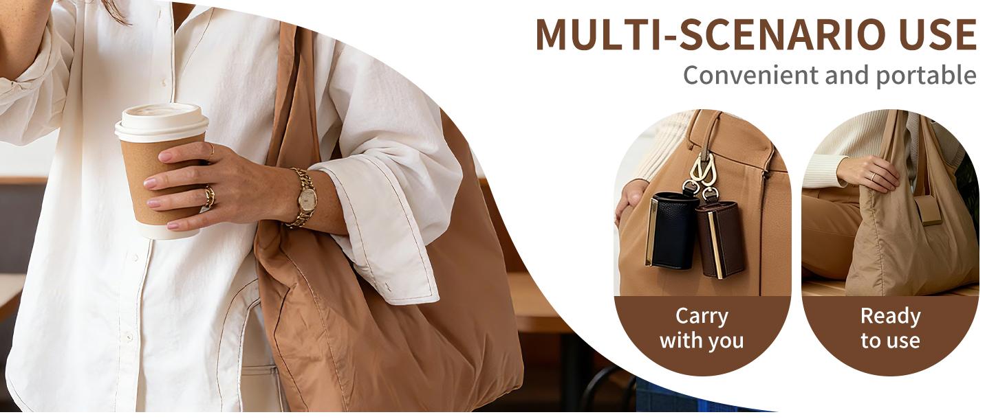 Foldable Keychain Nylon Storage Bag - Reusable Casual Shopping Bag with Key Ring for Travel-Ready Daily Carry Foldable Keychain Nylon Storage Bag - Reusable Casual Shopping Bag with Key Ring for Travel-Ready Daily Carry