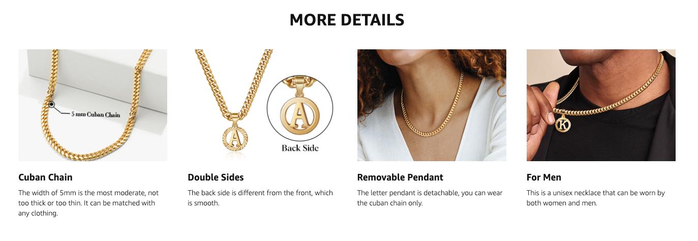 KissYan 14K Yellow Gold Plated Initial Pendant Necklace with Figaro Chain for Men & Women, Featuring Alphabet Letters from A to Z KissYan 14K Yellow Gold Plated Initial Pendant Necklace with Figaro Chain for Men & Women, Featuring Alphabet Letters from A to Z