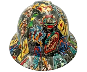 Las Vegas 777 Gambling Art - Custom Hydro Dipped Full Brim Hard Hat