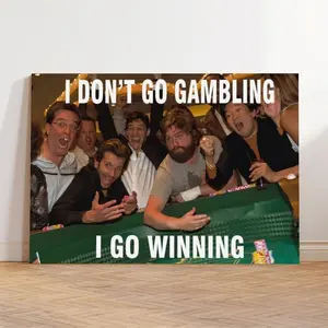 Banger - Hangover the Movie Elevator Scene "IDON'T GO GAMBLING IGO WINNING " College Dorm Room Frat Flag Banner