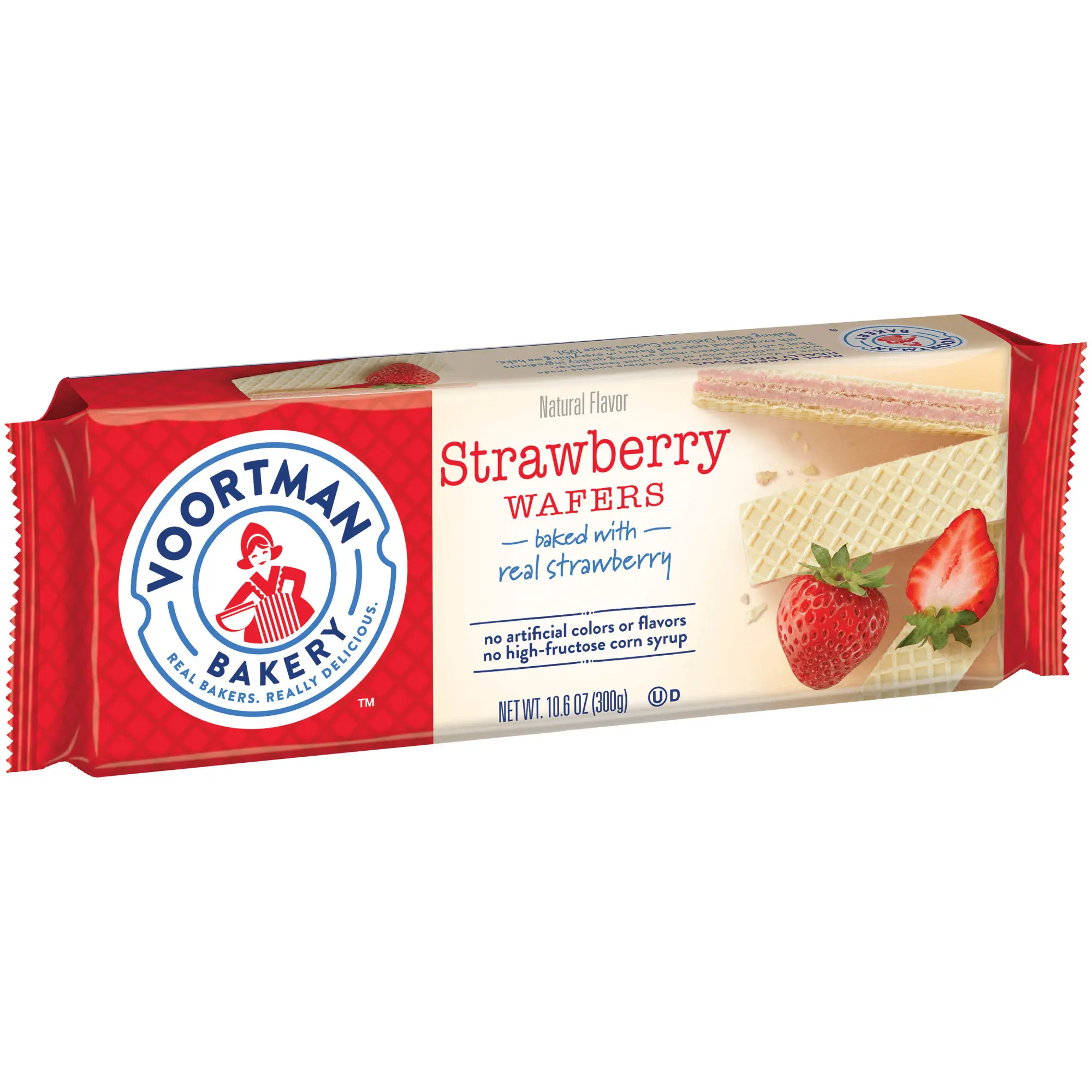 (12 pack) VOORTMAN Strawberry Wafer Cookies 10.6 oz