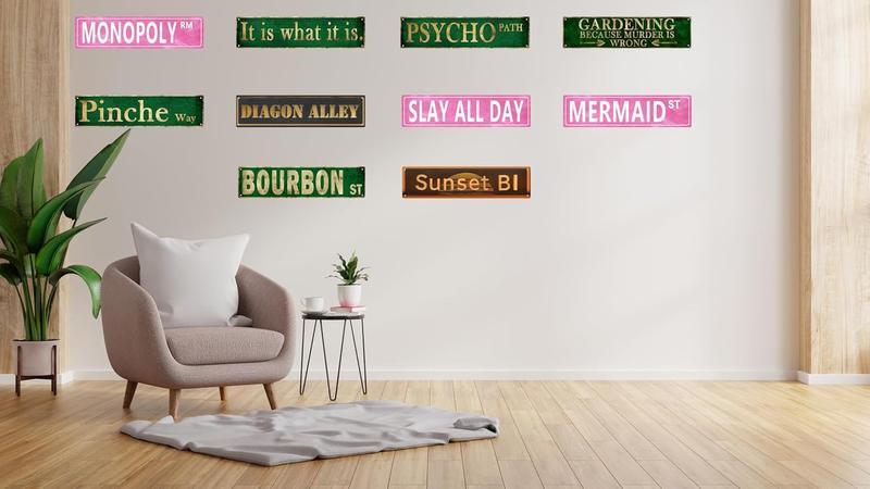 Pink Mermaid Wall Decor Metal Tin Signs Street Poster Cute Room Decor For Teen Girls 4x16 Inch