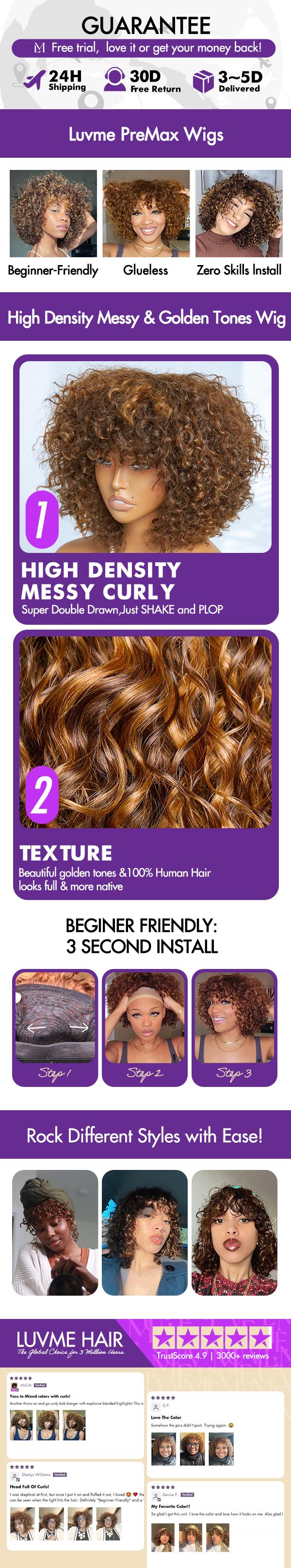 Ready To Go | Luvme Tik Tok Viral Shaggy Style Super Double Drawn Short Curly Wig