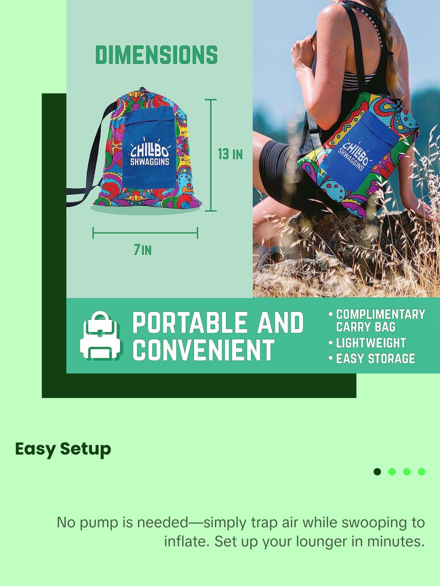 Shwaggins Inflatable Couch – Cool Inflatable Lounger Easy Setup Is Perfect for Beach Gear, Camping Fun and Festival Accessories.