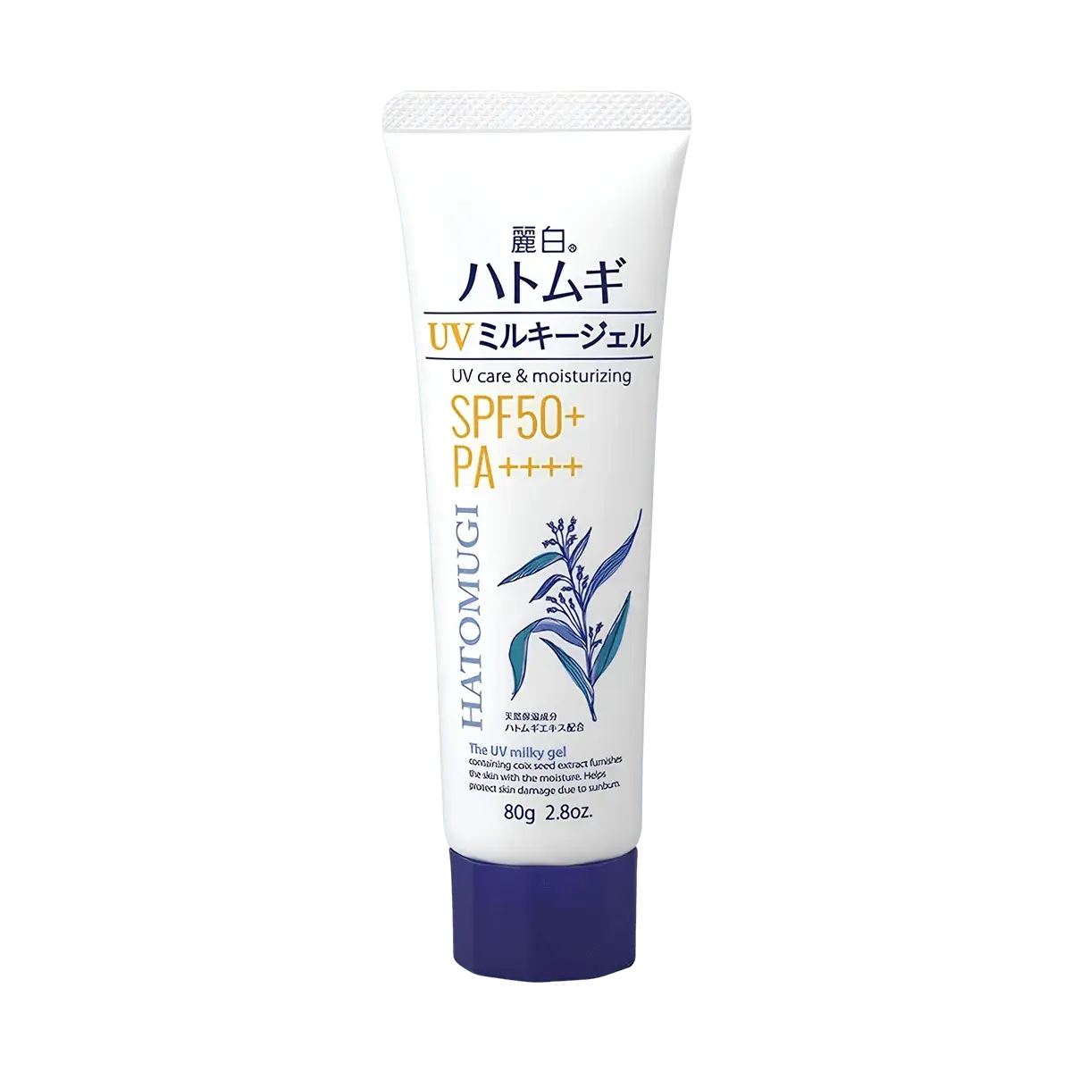 Kumano Yushi Japanese Coix Seed Extract Moisturizing Sunscreen Gel SPF50+ PA++++, Lightweight Hydrating Sunblock for Face & Body, 80g
