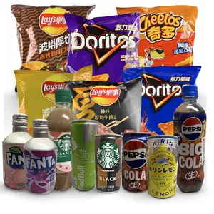 Imported Japanese Chips and Drinks Sampler – 4 Unique Beverages, 6 Unique Chips | Rotating Variety, No Duplicates
