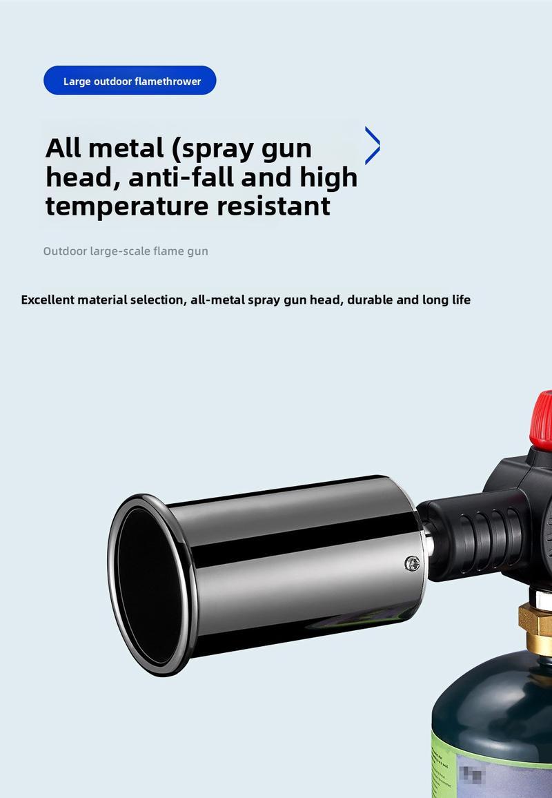 AXIZITECH Powerful Propane Torch(Propane Tank Not Included),With One-Touch Max Fire Button and Safety Lock, Adjustable Blow Torch for Sous Vide Searing Steak, BBQ,Fireplace,Charcoal Wood，Excellent Gift for Christmas and New Year(Without a gas cylinder) Su