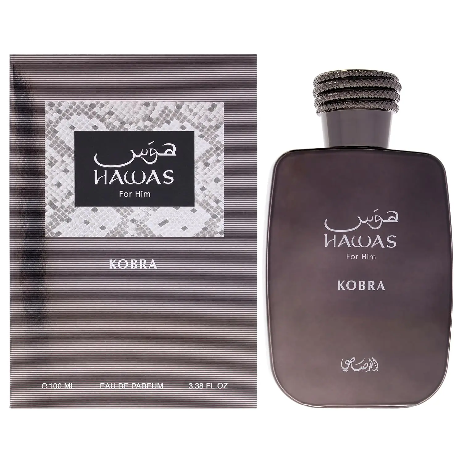RASASI｜ Hawas ｜Kobra Eau de Parfum Spray - Citrus, Spicy, Woody, Amber Scent, Long-Lasting Unisex Fragrance (3.38 oz/100 ml)