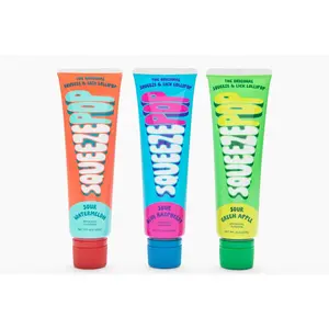 Squeeze Pop | Sour Watermelon, Blue Raspberry and Green Apple | Sour Liquid Candy | Brought To You By Iconic Candy | 4oz Tube 3 Pack