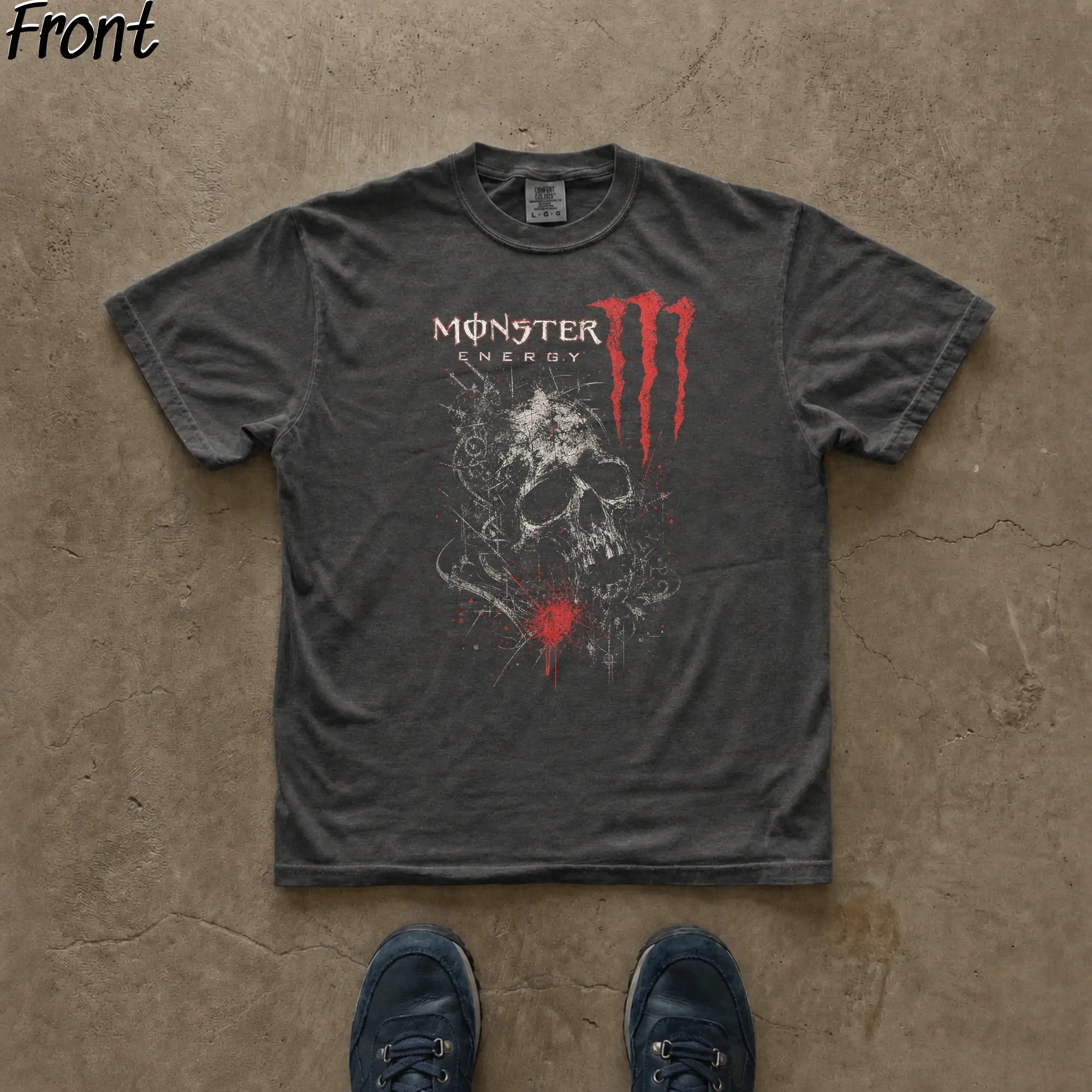 Vintage Monster Energy Gothic Skull Graphic Tee, Monster Logo Shirt, Energy Drink Shirt, Unleash The Beast, Monster Energy Merch, Y2K Grunge Gothic Tees, Y2K Emo Scene Amity Affliction Style, 100% Cotton Lightweight Shortsleeve, Streetwear Vibes