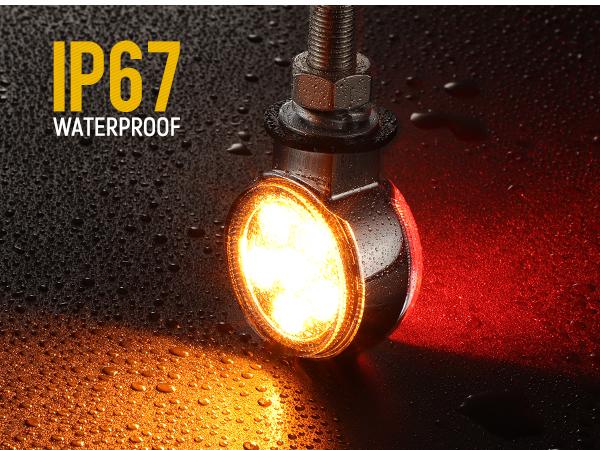 Partsam 2Pcs 2" Round Double Face 10LEDs Turn Signal Pedestal Fender Light, Amber/Red To Blue Auxiliary Lights, T-Mount, Clear Lens Partsam 2Pcs 2" Round Double Face 10LEDs Turn Signal Pedestal Fender Light, Amber/Red To Blue Auxiliary Lights, T-Mount, Clear Lens