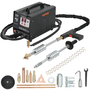 VEVOR Stud Welder Dent Repair Kit 90E, 110V Spot Welding Machine with Slide Hammer Dent Puller, 7 Modes, 3KW Power, Professional Auto Body Dent Repair