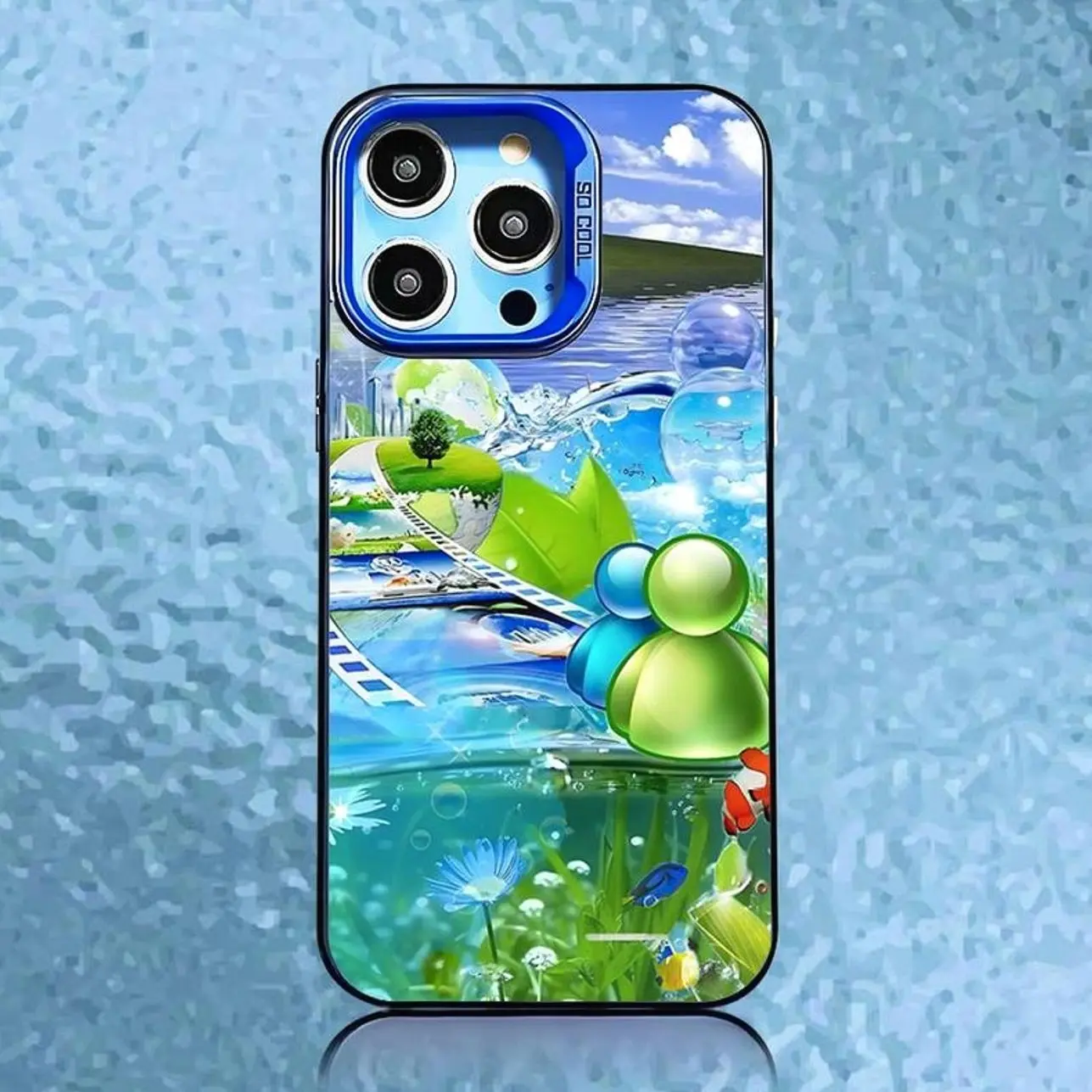 Frutiger Aero Phone Case For iPhone  16,15,14,13,12,11,Pro,XS,Max,Plus,Mini,SE Blue Candy Matte Shockproof Cover  VMG - TikTok Shop