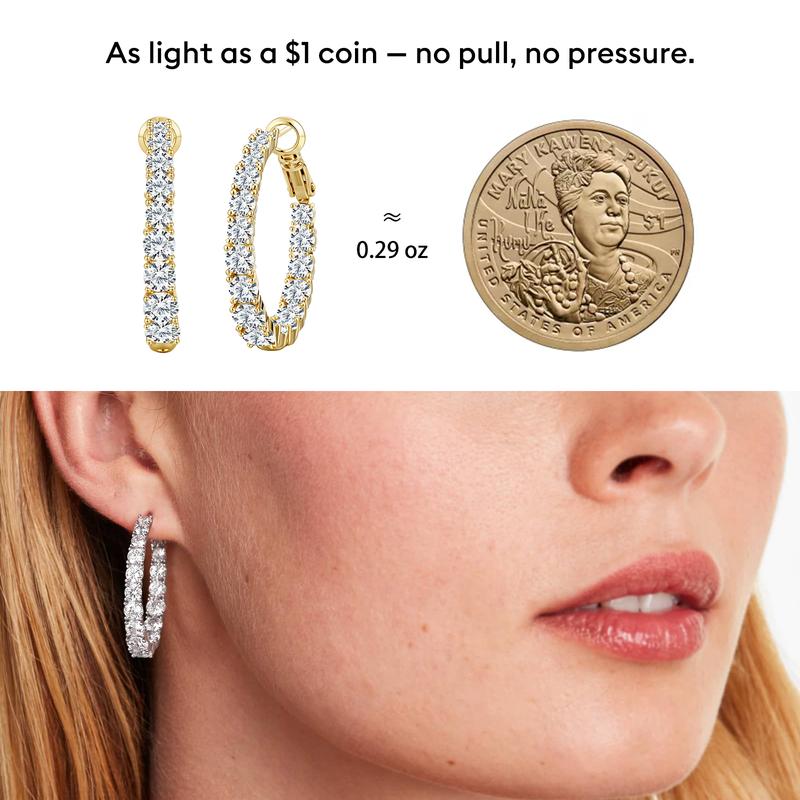 Turandoss CZ Huggie Hoop Earrings – S925 Posts, Valentine’s Gift for Women