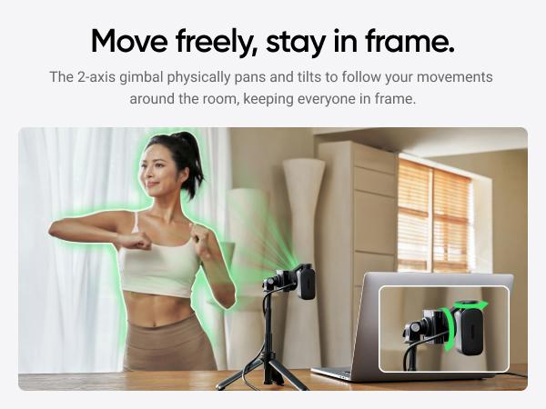 Insta360 Link 2 - PTZ 4K Webcam for PC/Mac, 1/2" Sensor, AI Tracking, HDR, AI Noise-Canceling Mic, Gesture Control for Streaming, Video Calls, Gaming, Works with Zoom, Teams, Twitch & More