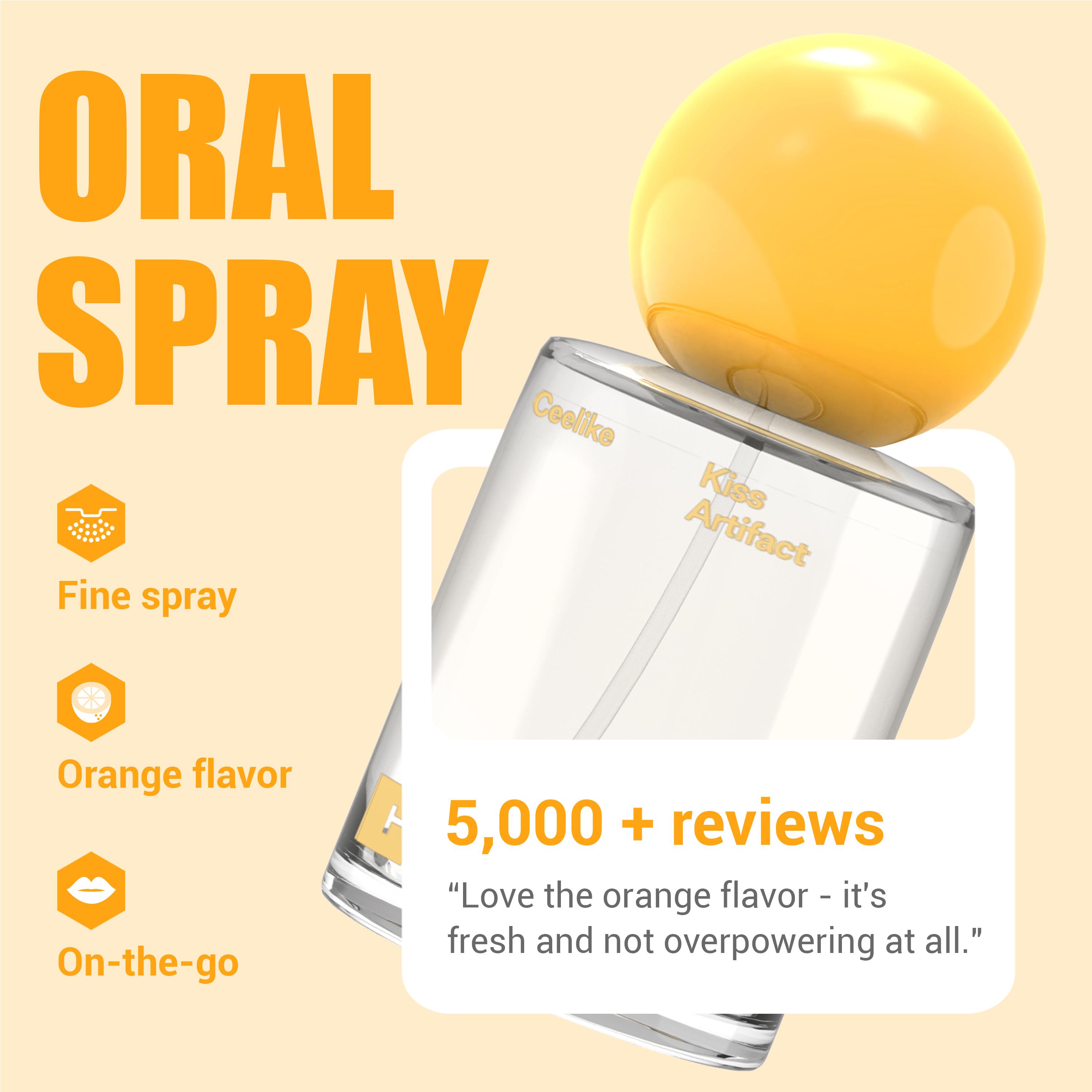 CEELIKE Probiotic Orange Oral Spray 20ml for Long-Lasting Freshness & Oral Care Sugar-Free