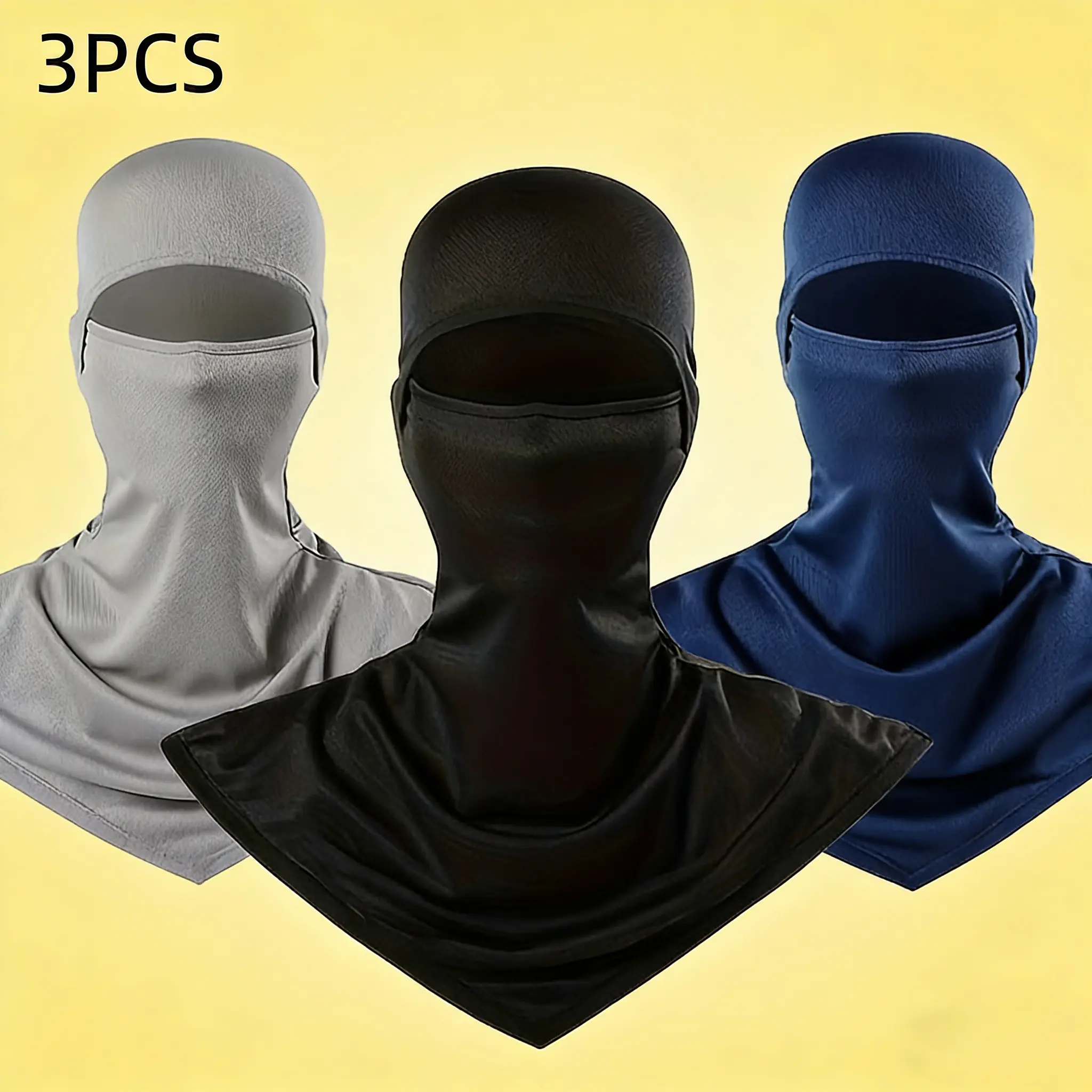 3-Piece Spring/Summer Outdoor Sunscreen, Sweat-wicking, Breathable, Quick-drying Balakrape Hat, Unisex, Can Be Used as a Neck Wardrobe and Cycling Face Mask