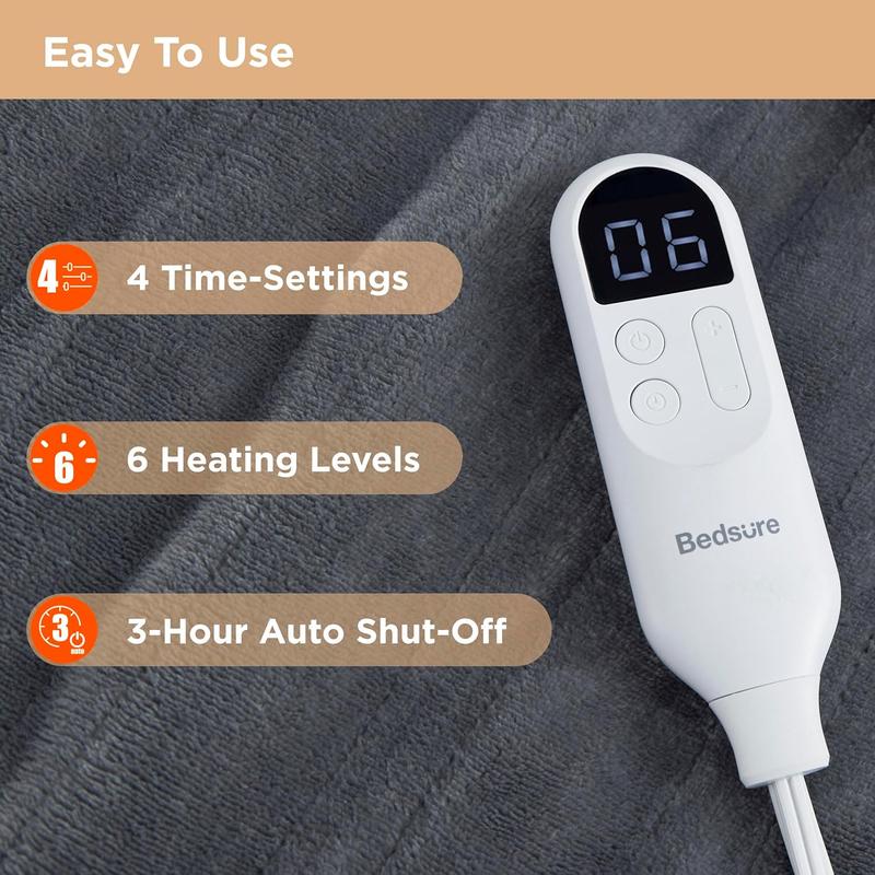 Bedsure Wearable Heated Blanket with Foot Pocket - Electric Snuggle Blanket for Adult with Sleeves, Winter Gifts for Mom Women Girlfriend, Warm Sherpa Heating Throw, Auto Shut Off, 50 x 71+18", Pink