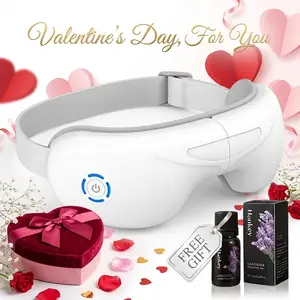 Heated Bluetooth Eye Massager Rechargeable Electric Eye Massager 1 box of foldable eye massage tools 3 modes Top Valentine's Day gift choice Portable eye care device For men and women Bluetooth Facial