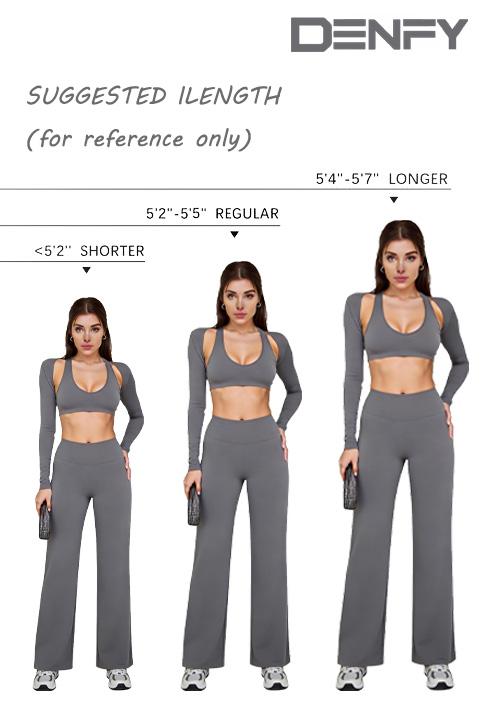 DENFY SoftMotion Straight Leg Bottoms 31" Inseam Fitness Gymwear Women Workout Leggings Gym Sportswear Outdoor Sports Yoga Pants