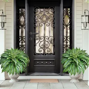 2 Pack Large 88 Leaves Artificial Ferns with Spike, Look Real, Fake Large Faux Boston Ferns for Outdoor Planter Realistic UV Resistant Artificial Fake Plants for Porch Patio Hanging 47 inch