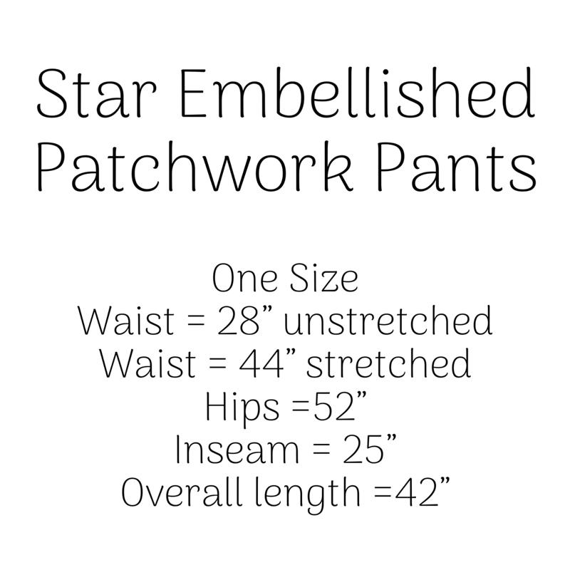 Star Embellished patchwork celestial print pants Star Embellished patchwork celestial print pants