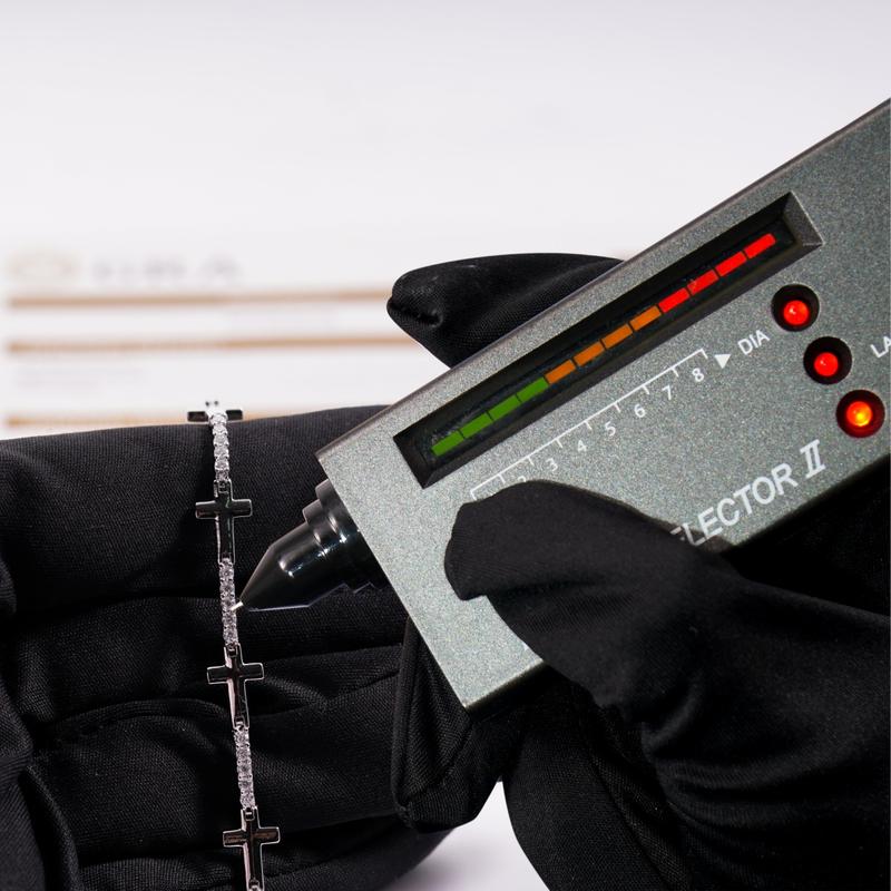 Delzzad 0.9ct Cross Adjustable Bracelet Synthetic Moissanite Copper Bracelet Engagement Wedding Anniversary Perfect Gifts