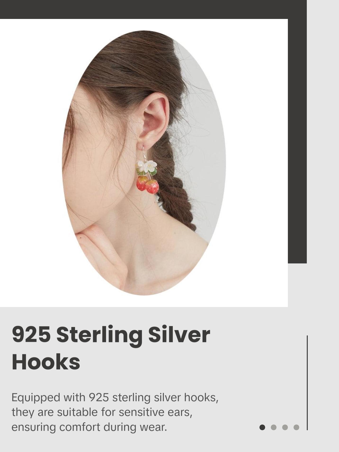 Strawberry Flower Resin Fruit Earrings