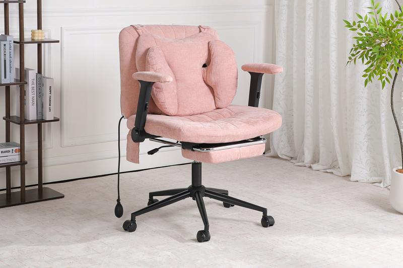 【Miroza】Criss-cross Chair with Manually Inflatable Cushion and Flippable armrest, Modern Accent Casual Living room Chair, Adjustable Seat Height, Lumbar Support and Armrests, Suitable for Living Rooms, Bedrooms and Offices