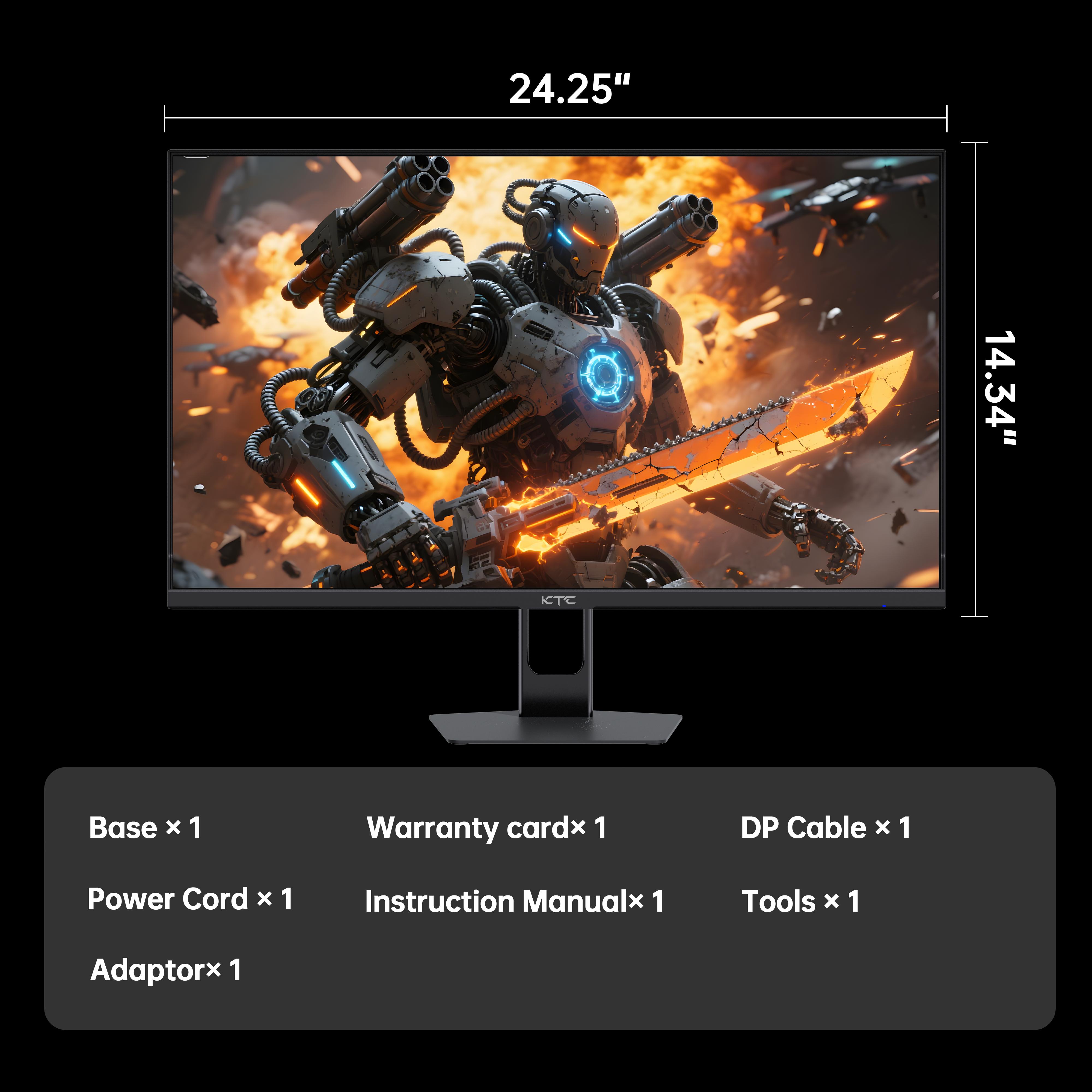 KTC 27" FHD 280Hz Gaming Monitor, FHD 1920*1080P 240Hz PC Computer Monitor, 1* DP 1.4@280Hz, 2* HDMI 2.0@240Hz, 3-year warranty