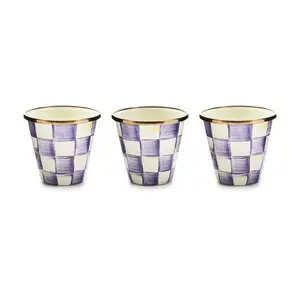 Violet Check Herb Pots - Sold Individually