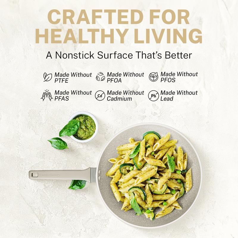 20 Pc Granitestone Desert Collection Ceramic or Nonstick Cookware Set