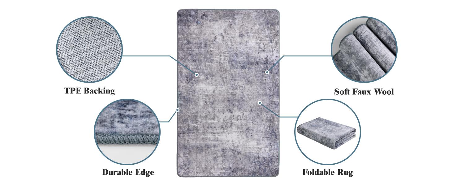 Shilucheng 8x10 Rugs for Living Room, Soft Indoor Abstract Area Rug for Bedroom, Modern Neutral Durable Area Rugs, Non-Slip Low Pile Foldable Machine Washable Rugs