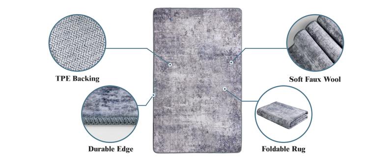 Shilucheng 8x10 Rugs for Living Room, Soft Indoor Abstract Area Rug for Bedroom, Modern Neutral Durable Area Rugs, Non-Slip Low Pile Foldable Machine Washable Rugs