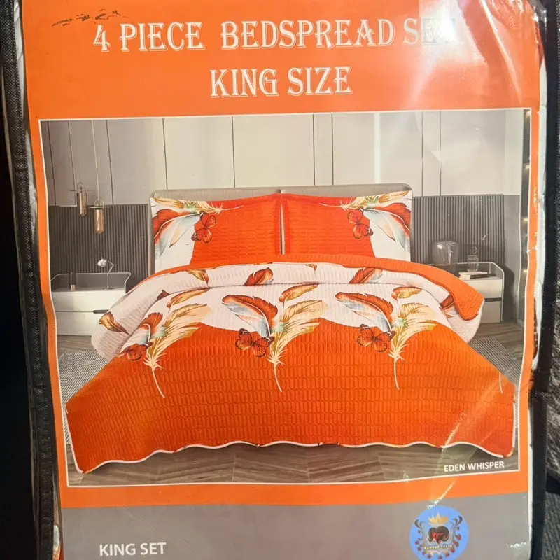 King Size 4-Piece Bedspread Set – Soft & Elegant Bedding
