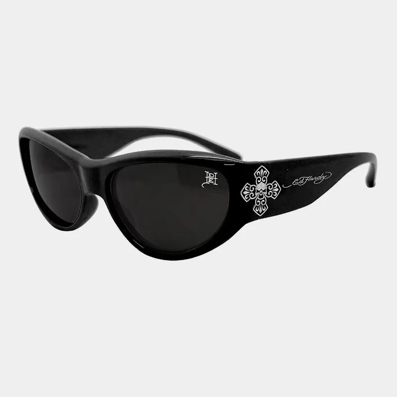 ED HARDY Iron Cross Sunglasses, Black