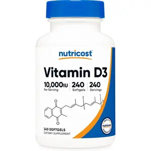 Nutricost Vitamin D3 10,000 IU, 240 Softgel Capsules - Potent, Non-GMO, Gluten Free Vitamin D
