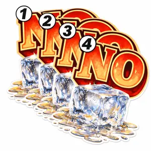 NO ICE Vinyl 4 Pack Stickers 5x5 Bold Waterproof Bumper Decal for Car, Laptop & Window