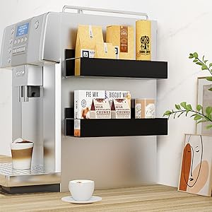 Magnetic Spice Rack for Refrigerator, Magnetic Spice Storage Rack Organizer for Fridge,Magnetic Shelf with Paper Towel Holder, Moveable Kitchen Refrigerator Seasoning Storage Rack Fridge Magnet Organizer, Kitchen Gadgets for Refrigerator, Microwave