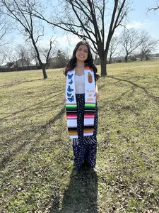 Virgen de Guadalupe/butterfly Class of 2026 Mexican Sarape Graduation Stole Mexican stole