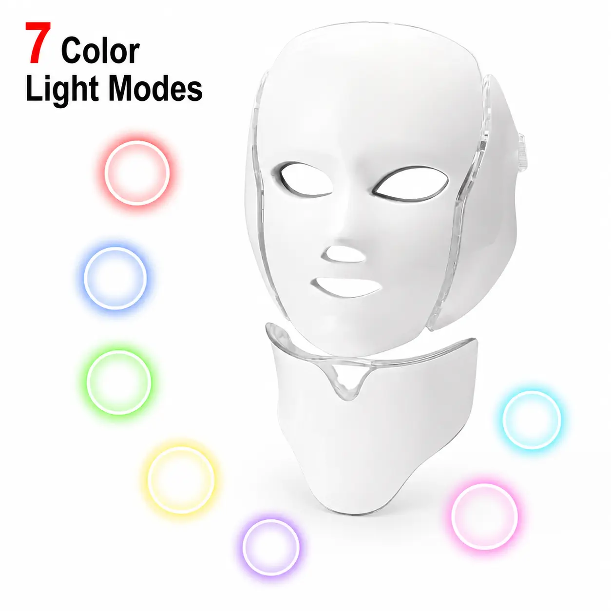 Wireless LED face and neck red light treatment facial mask, equipped with 850nm infrared and 630nm red light, is suitable for face and skin care at home, travel, yoga, sleep and other occasions, and supports infrared therapy Led Photorejuvenation Mask Cor