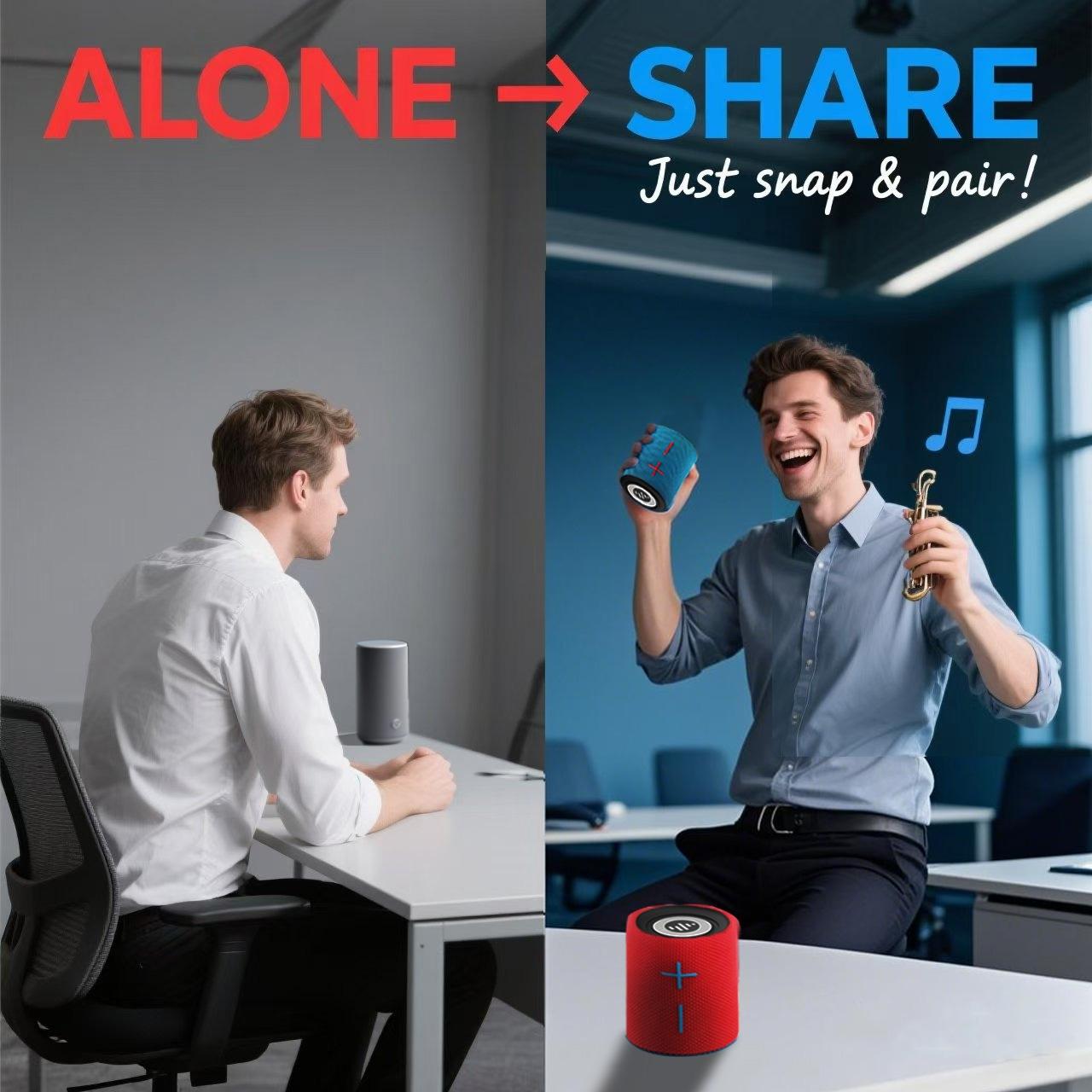 Black Friday 2-in-1 Wireless Speaker Magnetic Speaker Bluetooth Speaker FM Radio Aux Input Sports Outdoor Duo Sound System TWS Pairing AUX Moud Gift for Child Lovers subwoofer Halloween Christmas