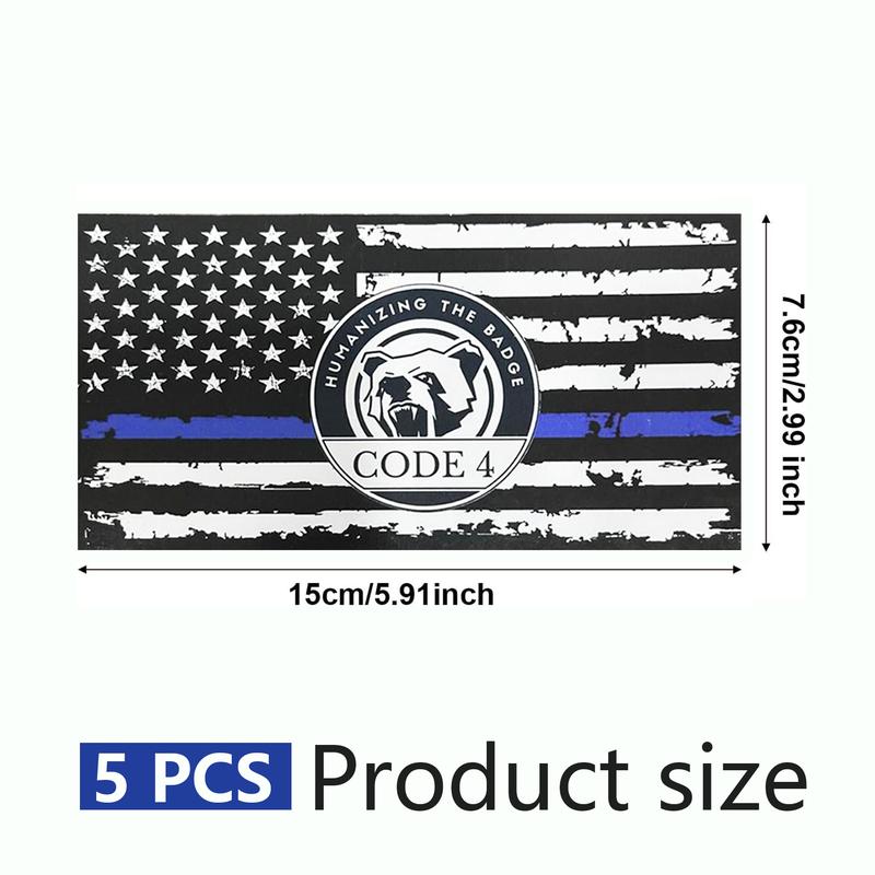 Thin Blue Line Police Sticker Patriotic Car & Laptop Decal Code 4 Humanizing The Badge 5 PCS High-Quality PVC Material Waterproof UV Protection Easy Installation Perfect for Cars Trucks Motorbikes Bumpers Windows Cabinets Walls Laptops Thin Blue Line Police Sticker Patriotic Car & Laptop Decal Code 4 Humanizing The Badge 5 PCS High-Quality PVC Material Waterproof UV Protection Easy Installation Perfect for Cars Trucks Motorbikes Bumpers Windows Cabinets Walls Laptops