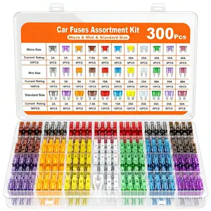 300Pcs Car Fuse Assortment Kit, Mini Blade Fuses Automotive, Standard Auto Fuses, Micro + Puller – Replacement for RV Camper Boat Truck (2A 3A 5A 7.5A 10A 15A 20A 25A 30A 35A 40A)
