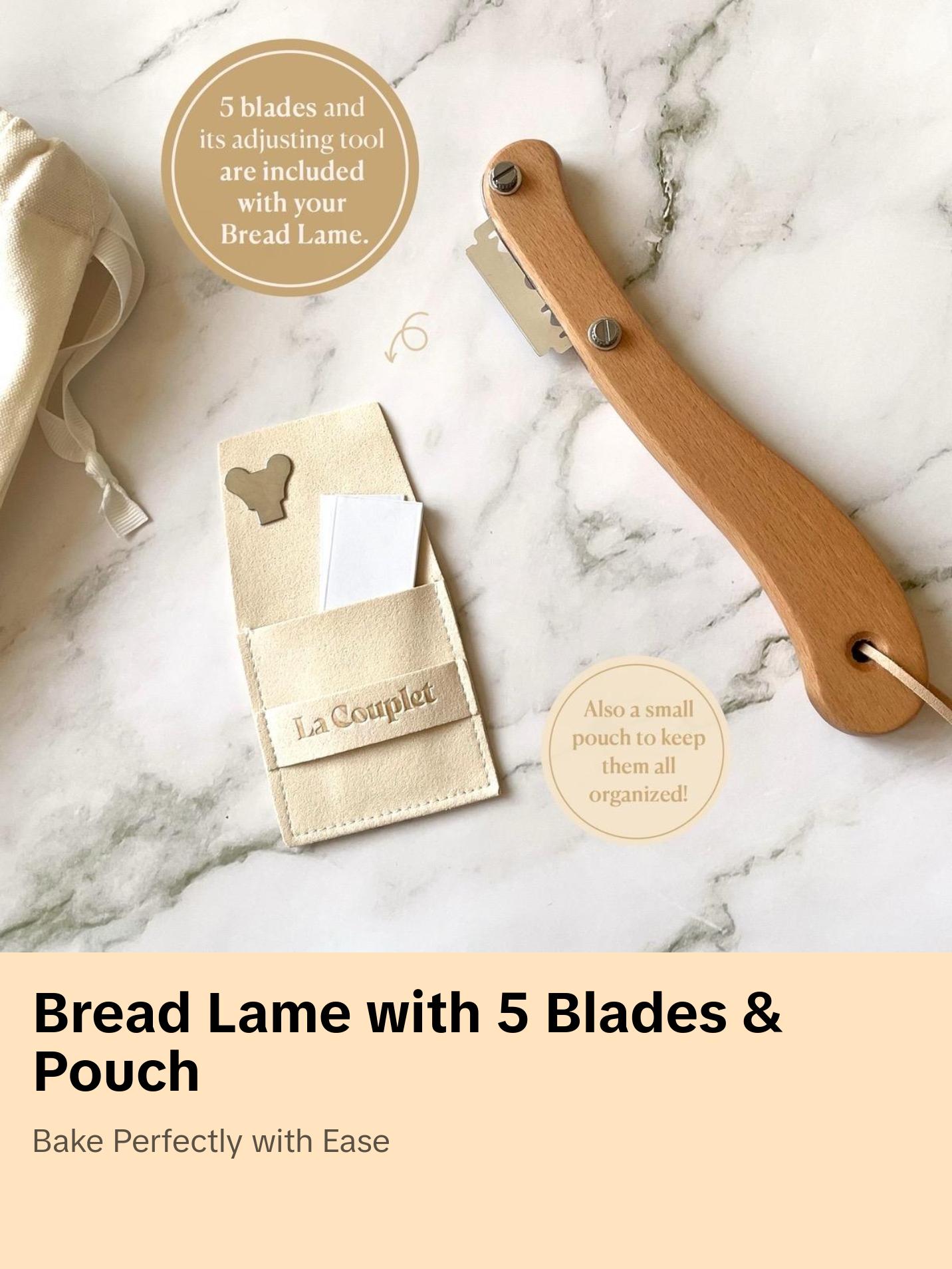 Bread Lame, Scoring Knife with 5 Blades + Pouch, Sourdough Scorer, Baker Gift