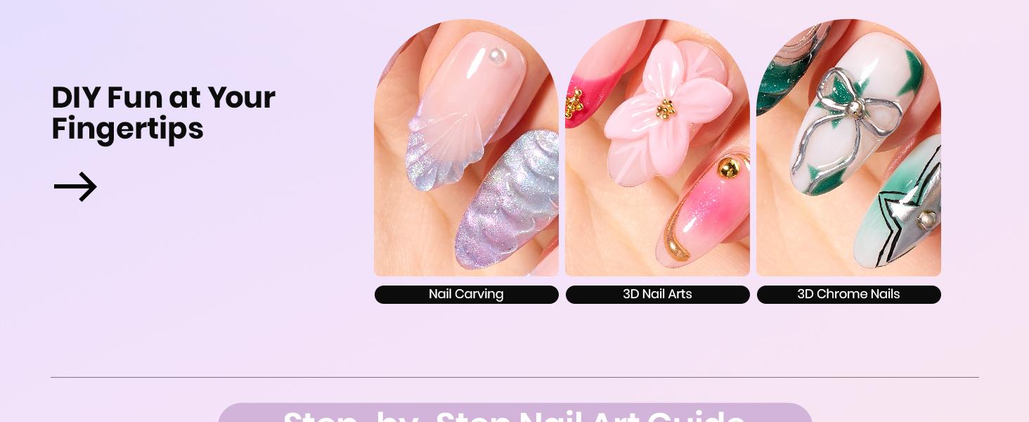 Beetles Solid Builder Gel for Nails, 30g Clear Hard Gel Non-Sticky Sculpting Gel, 3D Gel Nail Art Building Gel with Chrome Nail Powder, Nail Art Sculpture Pen Gift for Women