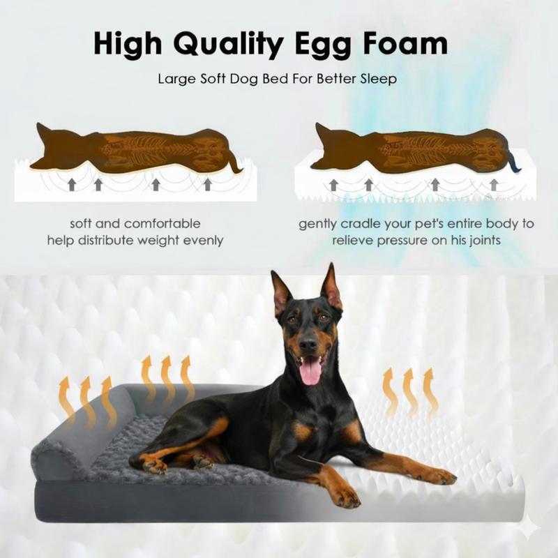 XXXL Extra Large Calming Dog Bed Orthopedic Memory Foam Sofa Bed for Small Medium Large & Extra Large Dogs Waterproof Removable Plush Cover 42 x 30 x 6.5 Inches