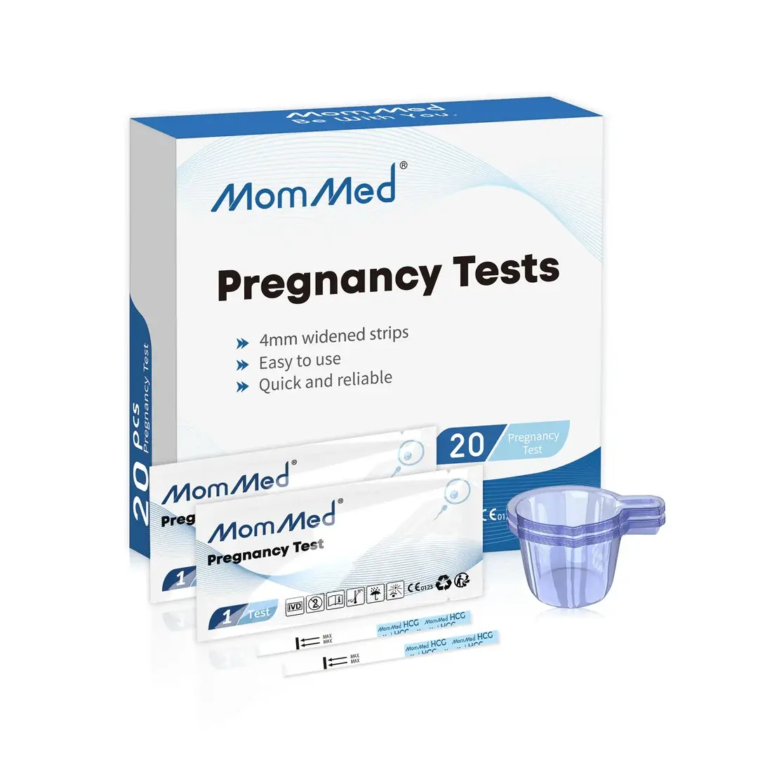 MomMed Pregnancy Test, Home Pregnancy Test, HCG Pregnancy Test Strips for Early Detection, Over 99% Accurate, Free Urine Cups, Bulk Pregnancy Tests for Home Use tiktokshopbacktoschool