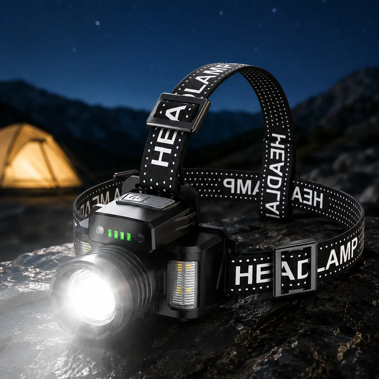 2026 New LED Headlamp Rechargeable, 2400lm USB Rechargeable Headlamp with Built-in Type-C Charging, Output Charge Indicator, Portable Flashlight for Outdoor Summer Use, High Power Flashlights